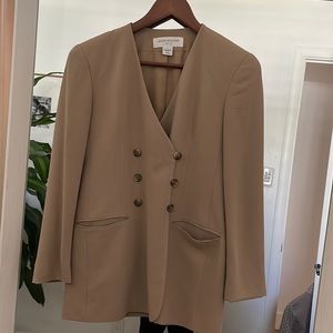 Double breasted camel blazer